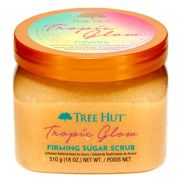 Tropic Glow Сахарный скраб для тела с шиммером с ароматом миндаля и сандала