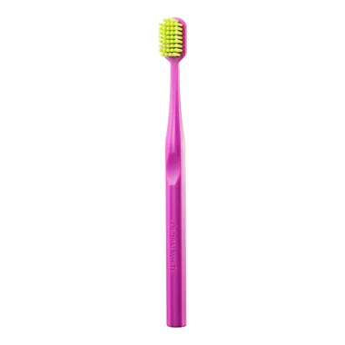 Toothbrush Medium Зубная щетка ежедневный уход /розово-зеленая рукоятка