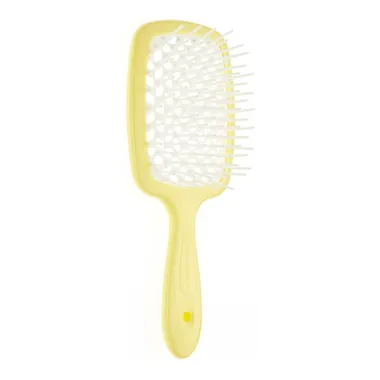 Щетка для волос пластиковая желто-белая
