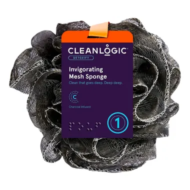 Мочалка-шар для тела с древесным углем